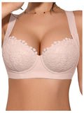 Women's Push Up Lace Bras Underwire Adjustable with Wide Strap Lingerie Shaping Support Sexy Bras