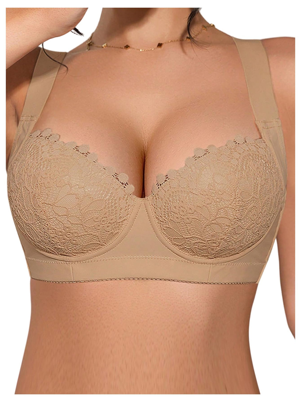 Women's Push Up Lace Bras Underwire Adjustable with Wide Strap Lingerie Shaping Support Sexy Bras