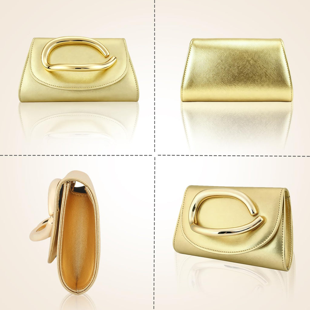 YYW Clutch Purse for Women Leather Purse Handbags with Chain Crossbody Bag Evening Bag for Wedding Party Prom Bridal