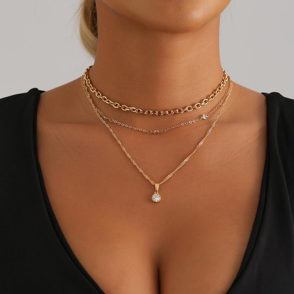 GIGB PBDK Chunky Gold Choker Necklace for Women,Trendy Silver Statement Necklace Long Snake Chain Drop Necklace,Charm Prom Body Jewelry Accessories Gifts
