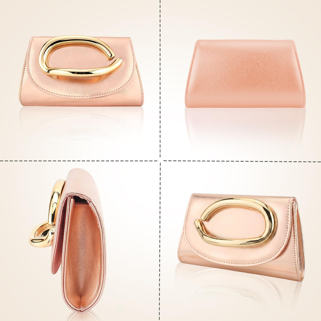 YYW Clutch Purse for Women Leather Purse Handbags with Chain Crossbody Bag Evening Bag for Wedding Party Prom Bridal