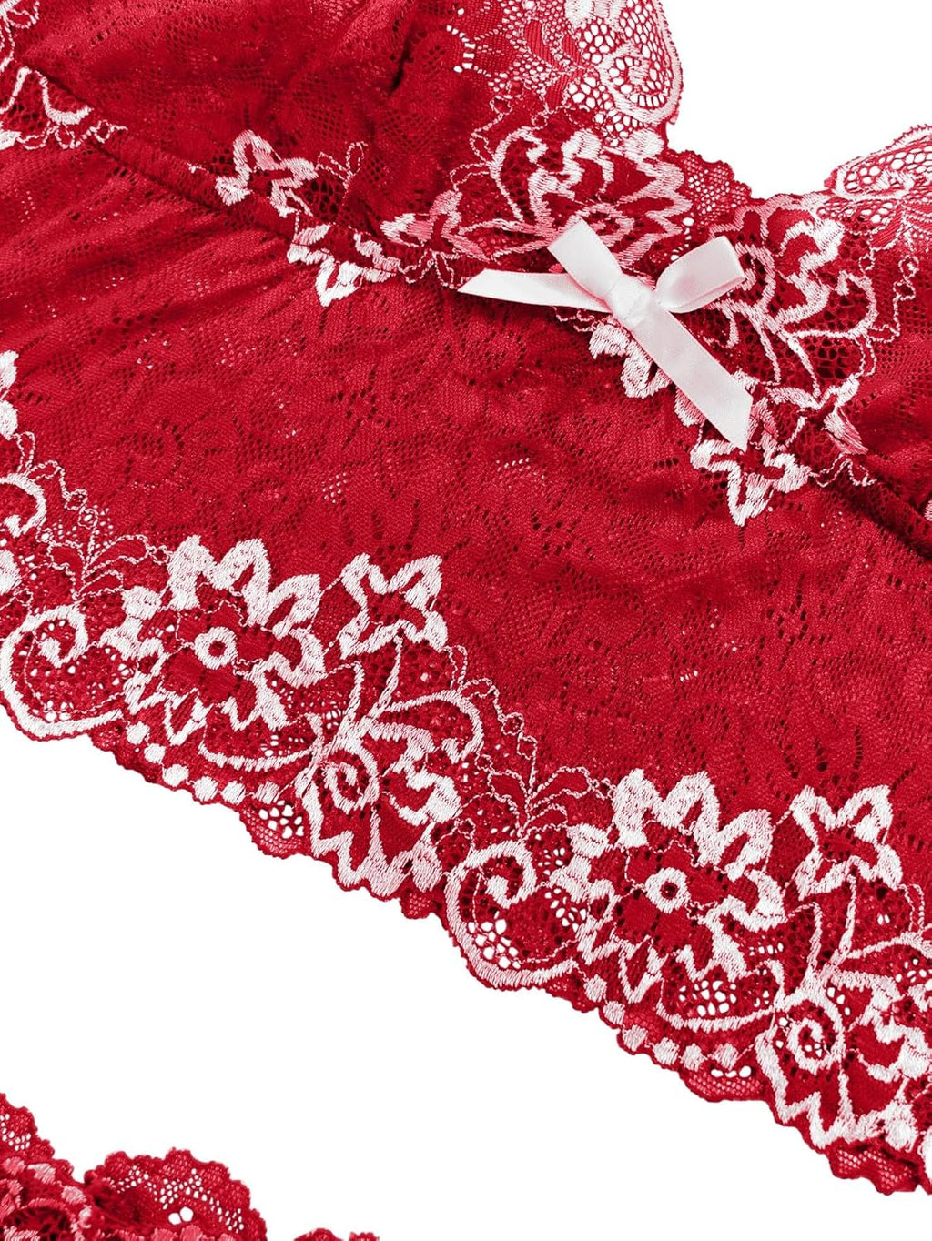The Velvet Bow Set | High-Waisted Lace & Cami Duo Back View of Loungewear Silhouette