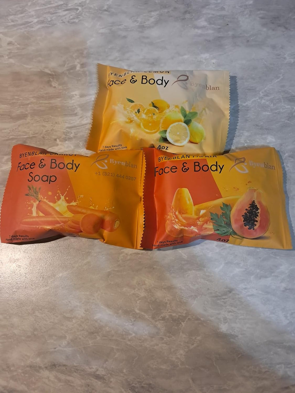 Soap Set | Refreshing Lemon, Nourishing Carrot & Hydrating papaya Soaps | Gentle Cleansing & Moisturizing Formula | Suitable for Daily Use & All Skin Types