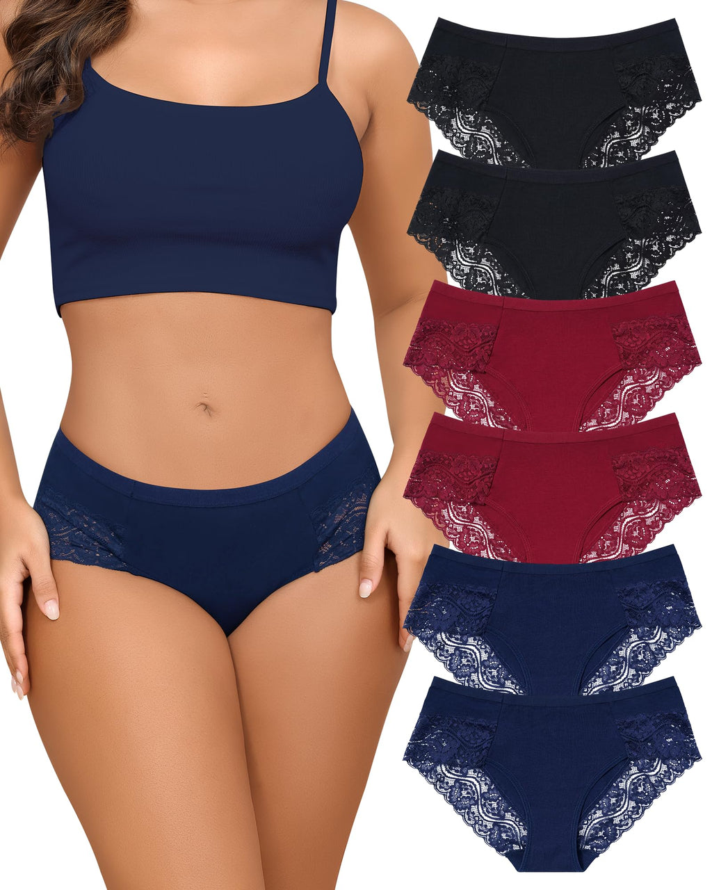 The Everyday Elegance | 6-Piece Cotton & Lace Set Seamless Transition from Cotton to Lace

