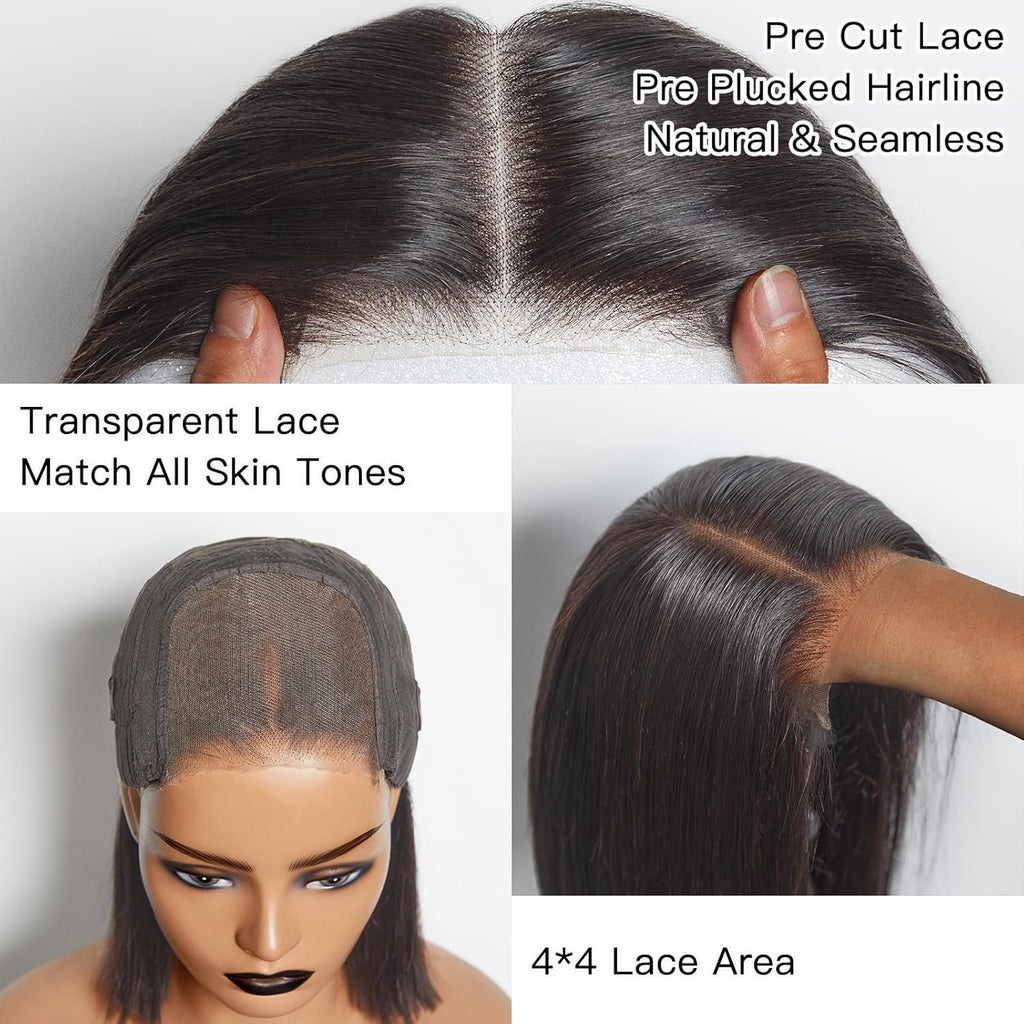
The Royal Empress | 250% Density Glueless HD Bob Pre-plucked Natural Hairline