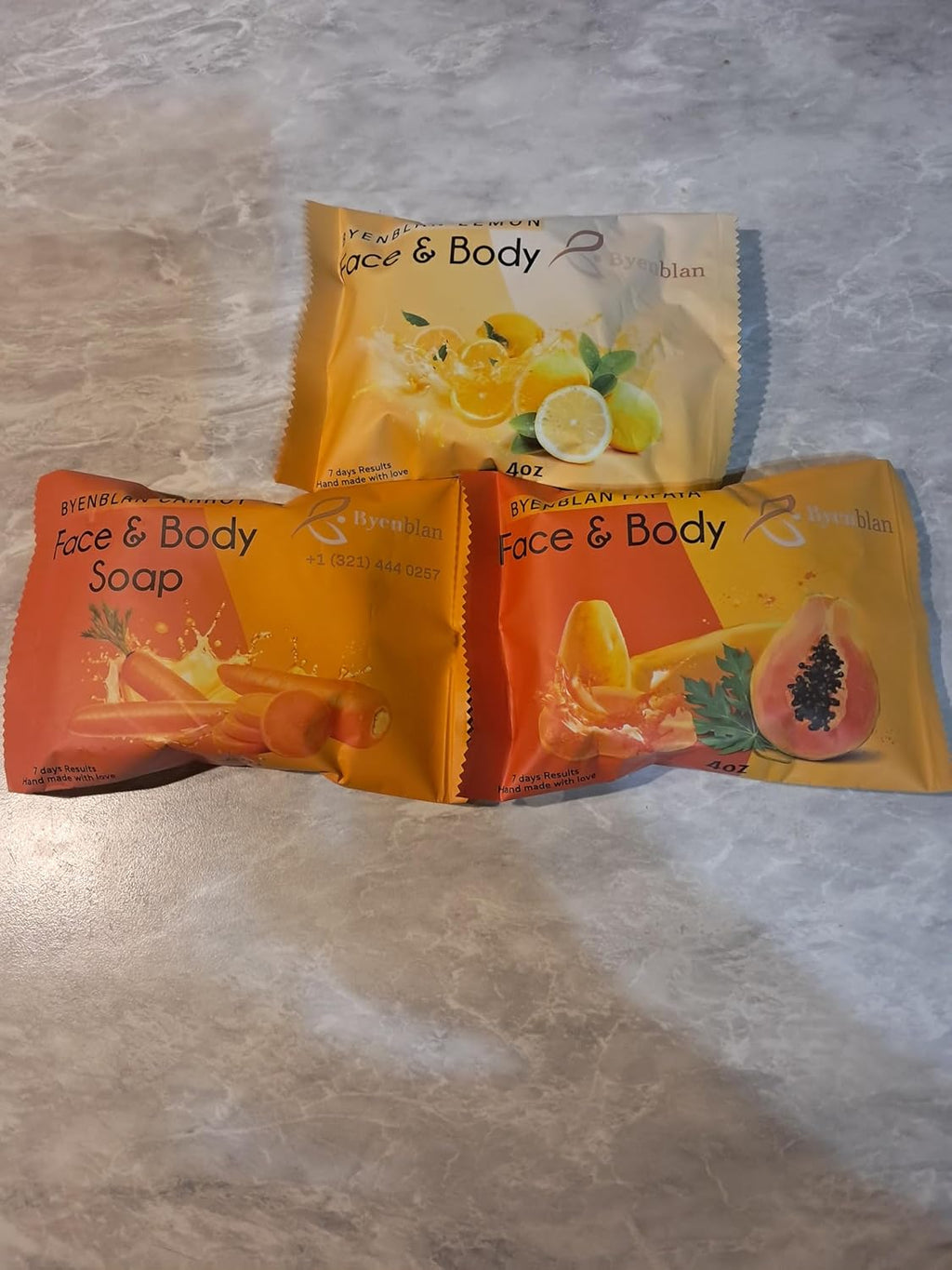Soap Set | Refreshing Lemon, Nourishing Carrot & Hydrating papaya Soaps | Gentle Cleansing & Moisturizing Formula | Suitable for Daily Use & All Skin Types