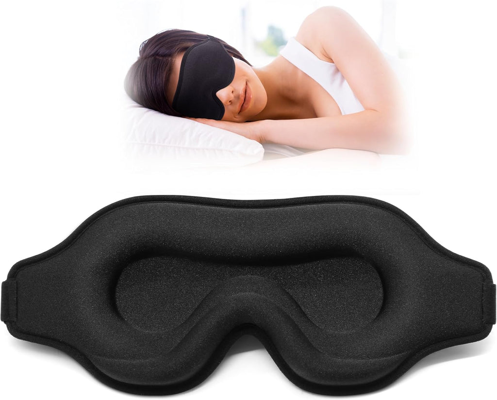 The Lash Lover’s Dream | Contoured Side-Sleeper Mask shown on a woman sleeping on her side, designed for lash protection and blackout comfort.