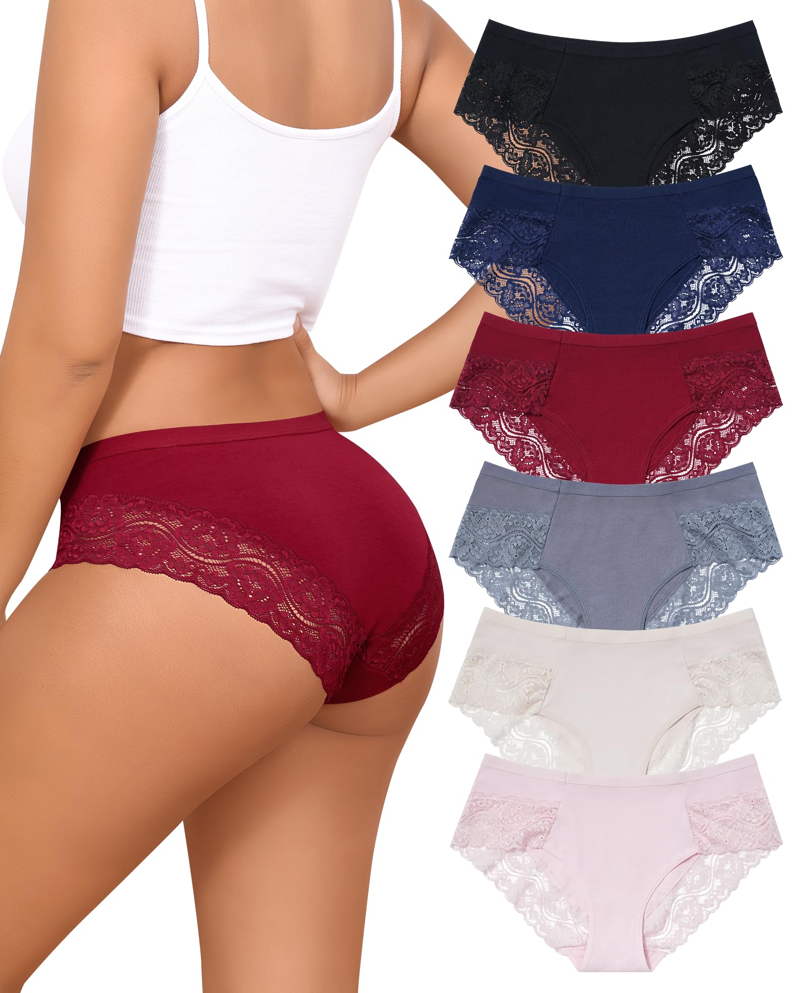 The Everyday Elegance | 6-Piece Cotton & Lace Set Modern Chic Everyday Lingerie Aesthetic

