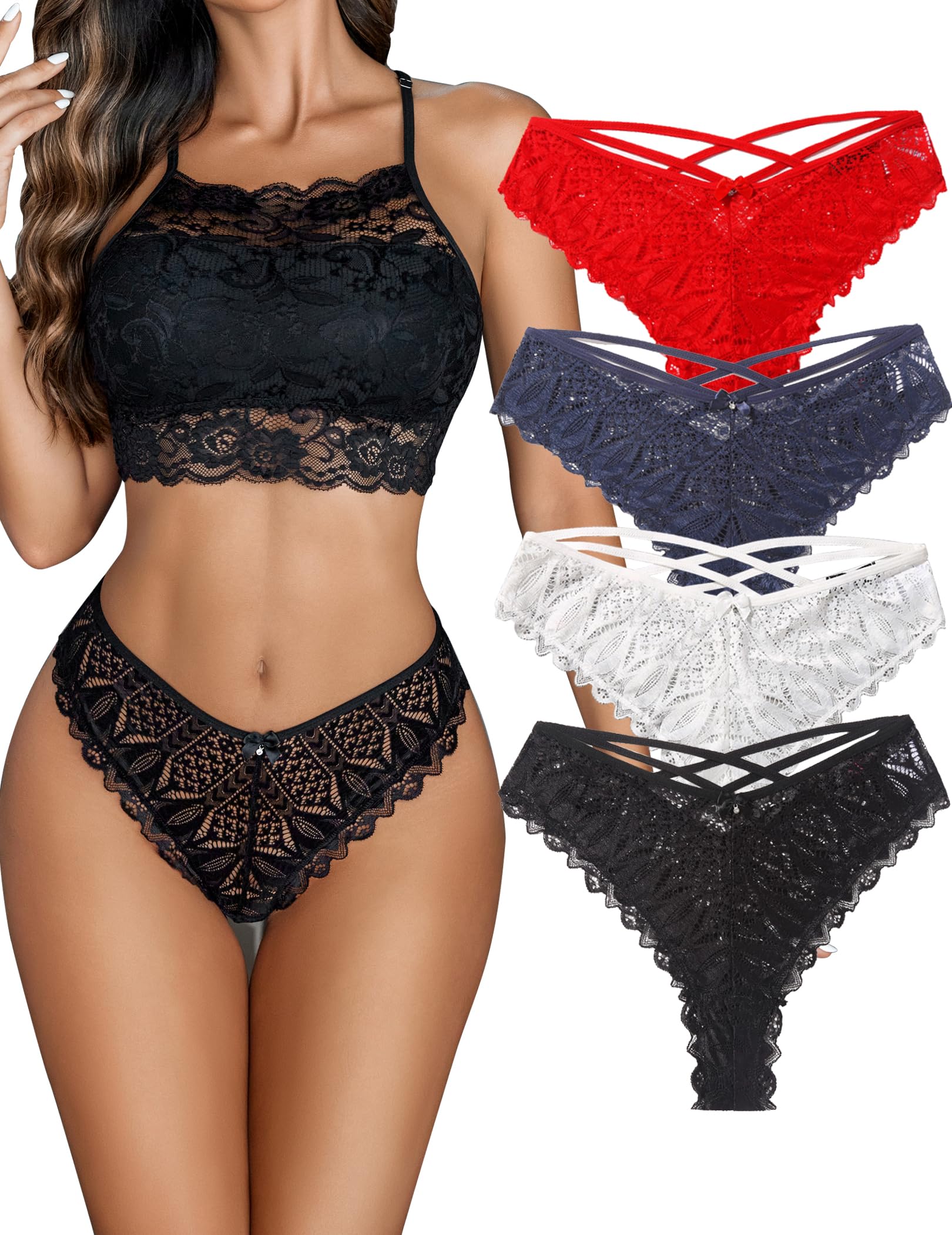 The Criss-Cross Allure | Signature Lace Cheeky Panties