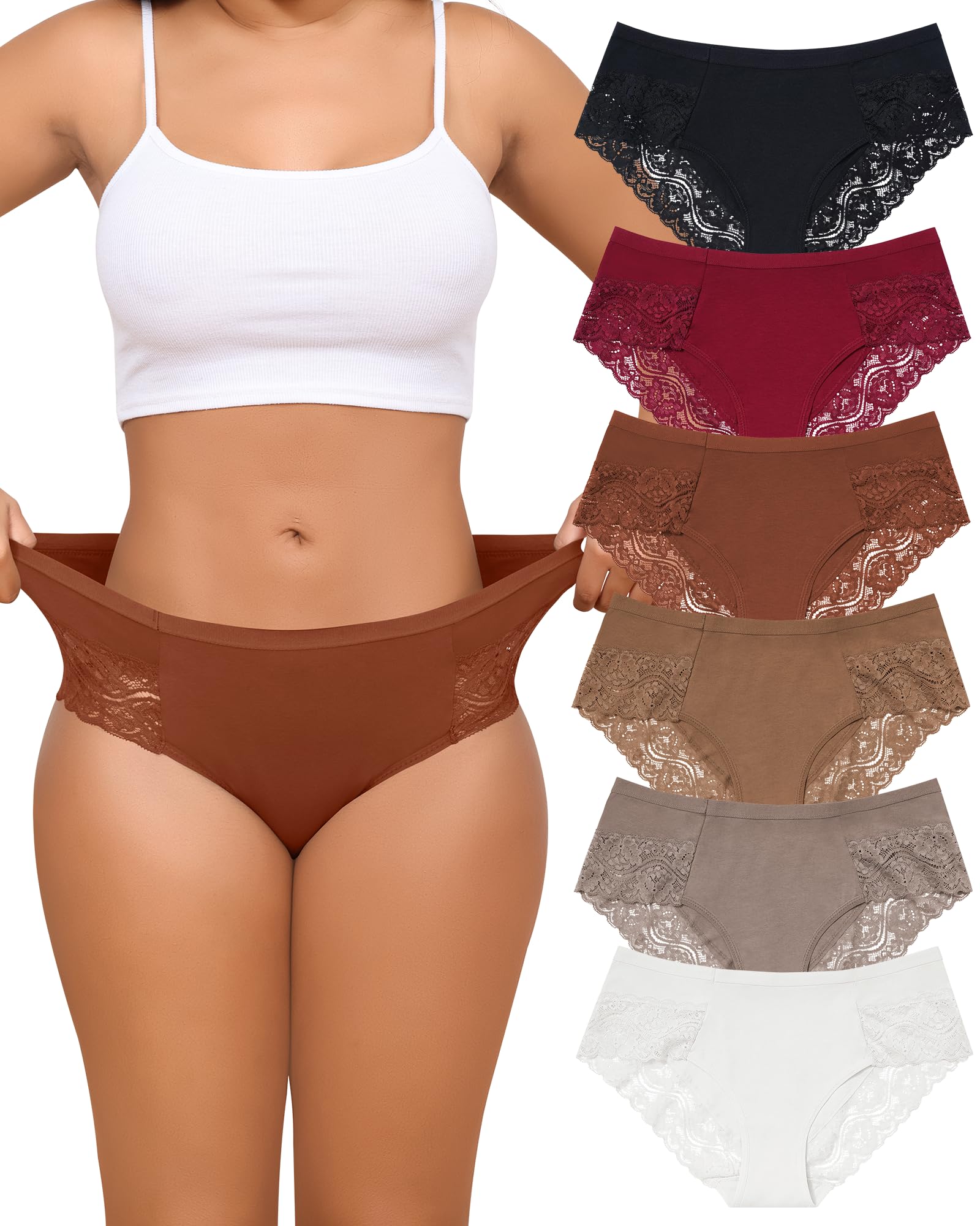 The Everyday Elegance | 6-Piece Cotton & Lace Set Close-up of Breathable Cotton Fabric

