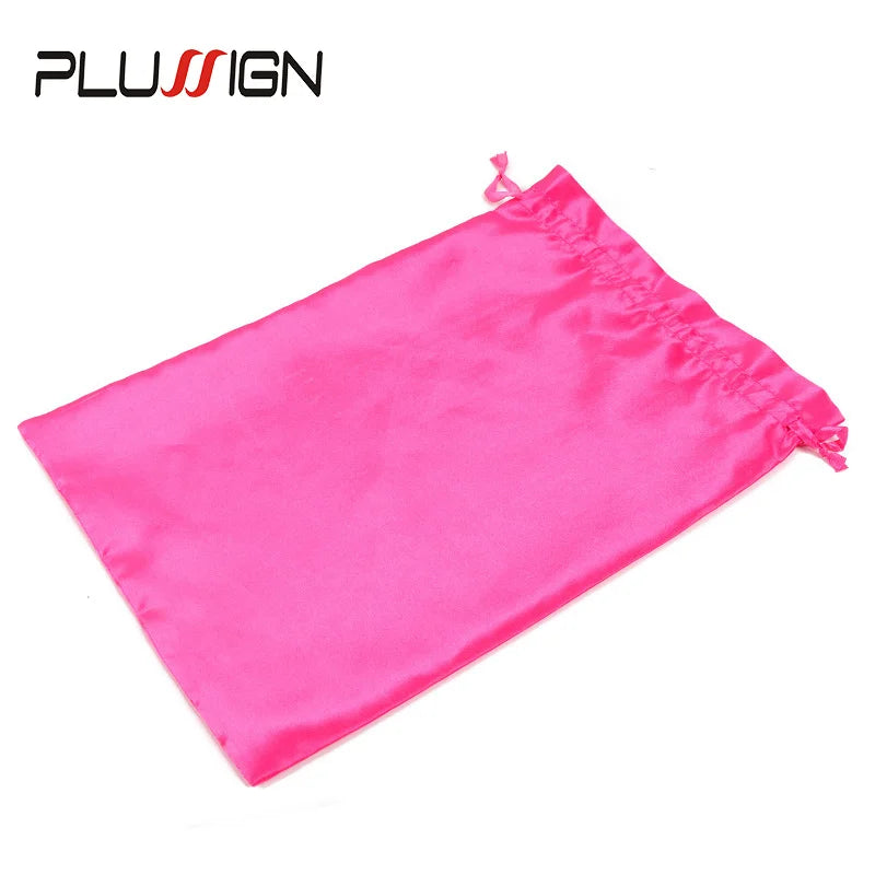 Satin Storage Bags 25*35cm wig storage Satin Wig Bags Black Pink Soft Silk Wig Bag For Hair Wig Packaging Tools