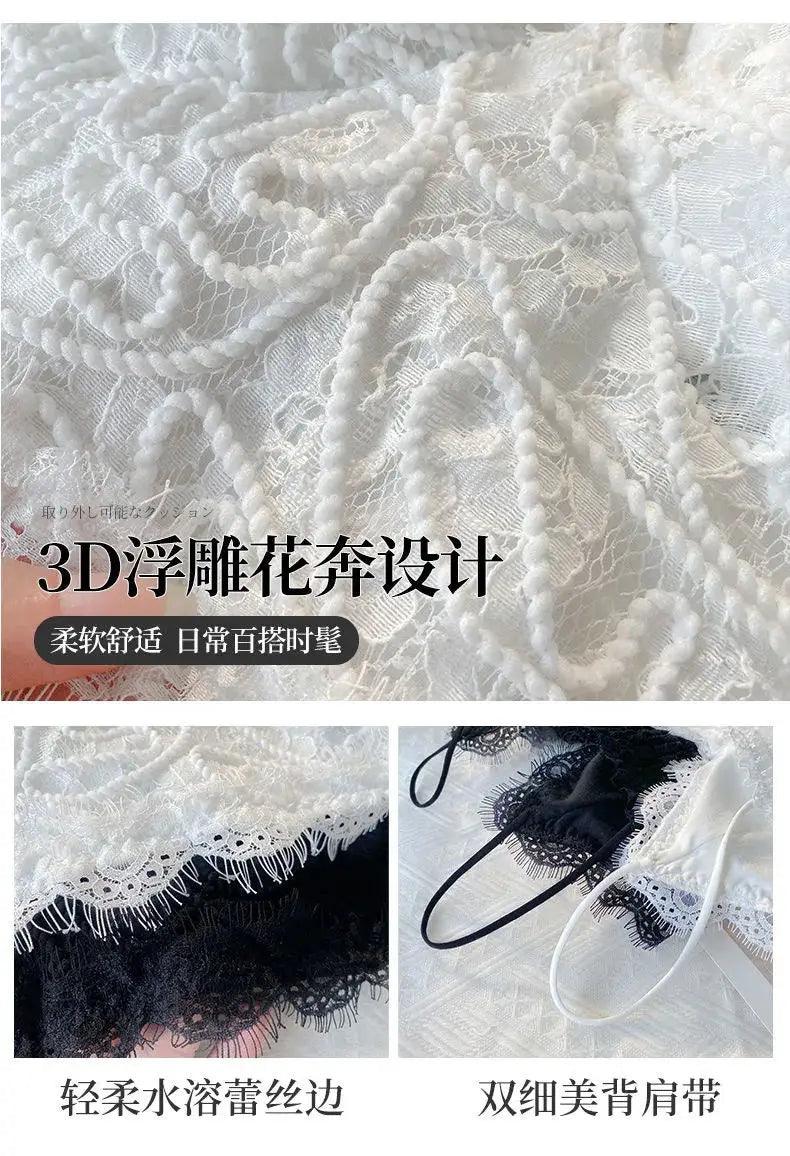 Lace Camis Women Sexy White Camisoles Sleeveless Crop Top Comfort Breathable Outwear Backless Spaghetti Strap Bralette Girl Ins