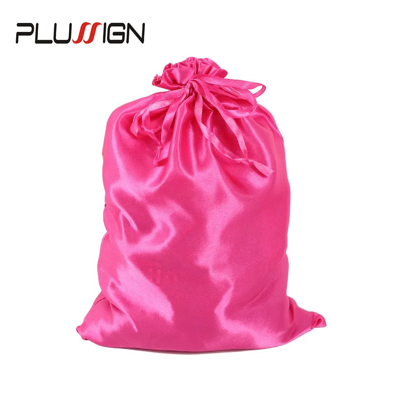 Satin Storage Bags 25*35cm wig storage Satin Wig Bags Black Pink Soft Silk Wig Bag For Hair Wig Packaging Tools