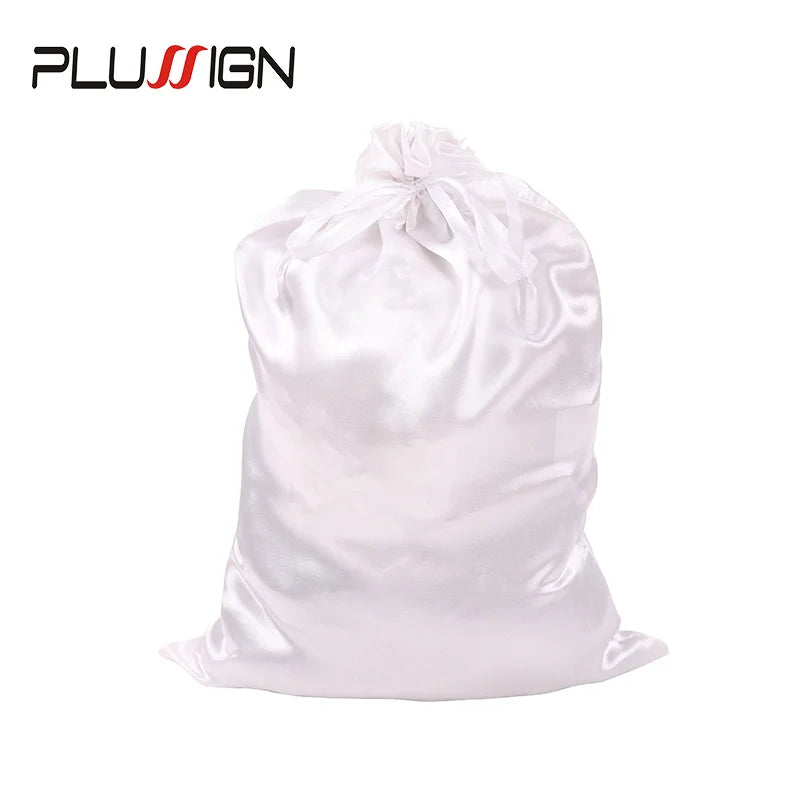 Satin Storage Bags 25*35cm wig storage Satin Wig Bags Black Pink Soft Silk Wig Bag For Hair Wig Packaging Tools