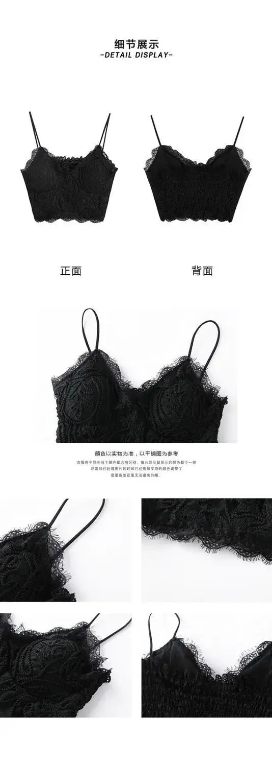 Lace Camis Women Sexy White Camisoles Sleeveless Crop Top Comfort Breathable Outwear Backless Spaghetti Strap Bralette Girl Ins