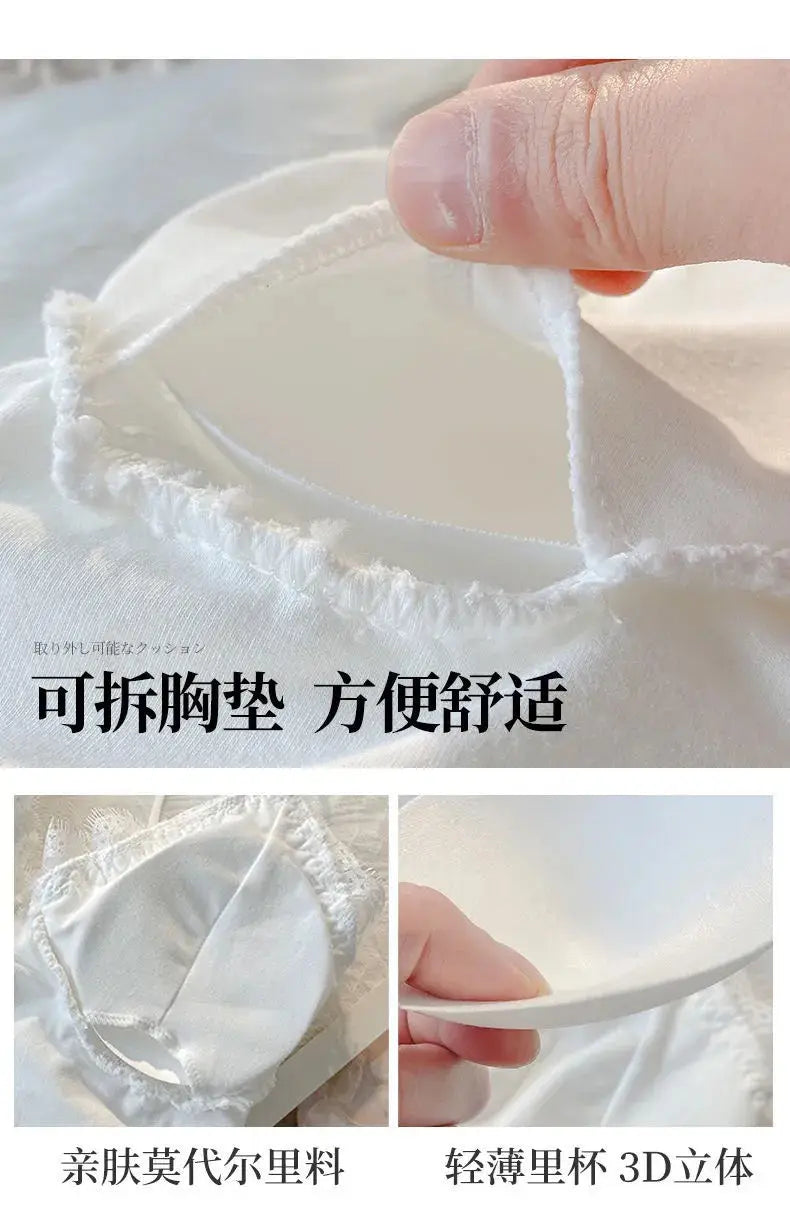 Lace Camis Women Sexy White Camisoles Sleeveless Crop Top Comfort Breathable Outwear Backless Spaghetti Strap Bralette Girl Ins