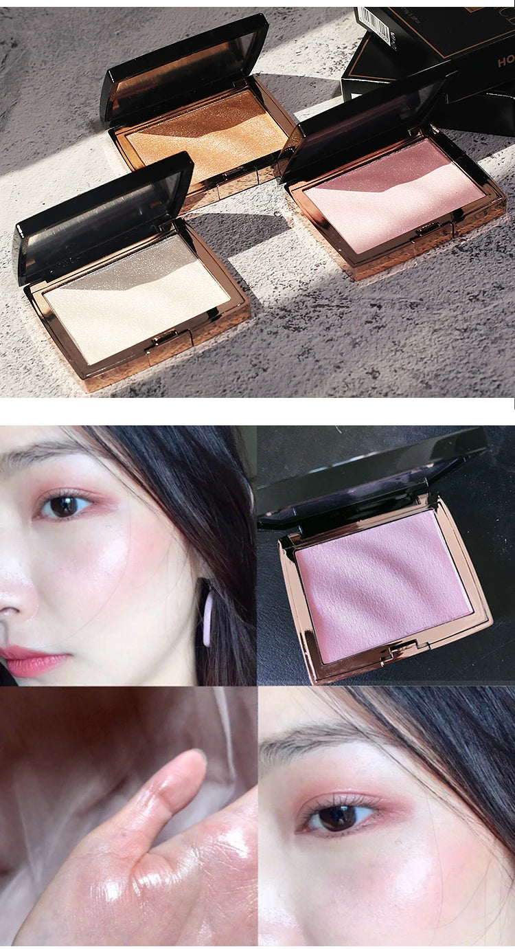 GUICAMI  New Highlighter Makeup Shimmer Powder Highlighter Palette Base Illuminator Highlight Face Contour Golden Bronzer