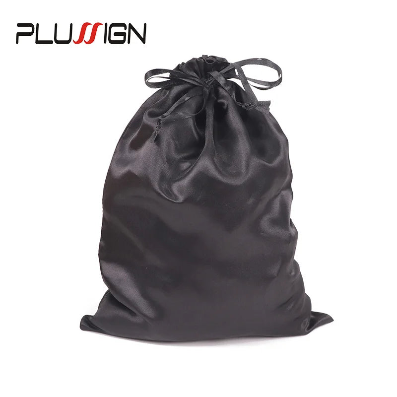 Satin Storage Bags 25*35cm wig storage Satin Wig Bags Black Pink Soft Silk Wig Bag For Hair Wig Packaging Tools