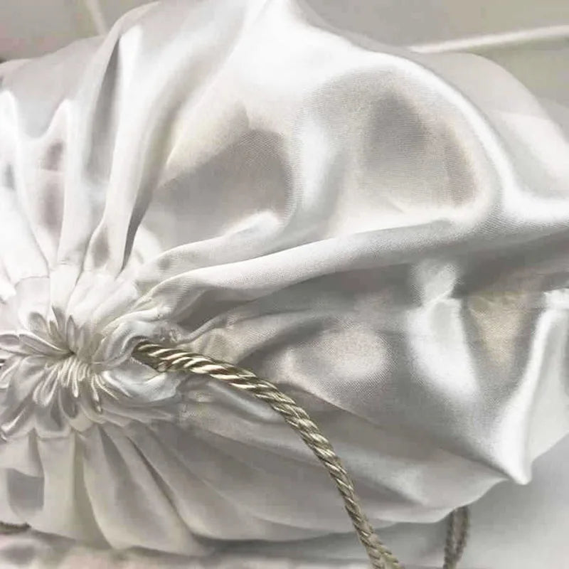 Large Silk Satin Drawstring Bag Hair Bag Wigs Makeup Jewelry Wedding Party Storage Dust Proof Packaging Bags Reusable Organizer