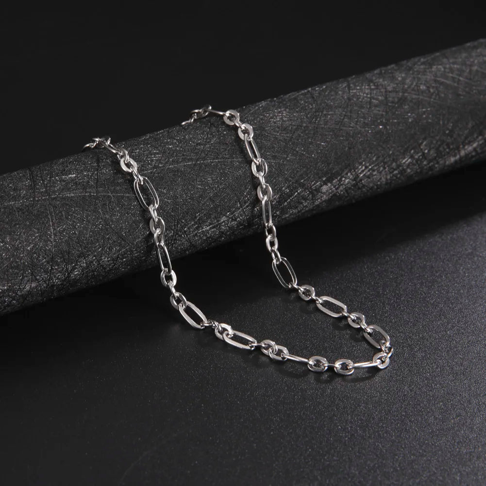My Shape Paperclip Chain Stainless Steel Choker Necklaces for Men Women Link Oval Cable Chain Fashion Jewelry DIY Accessories