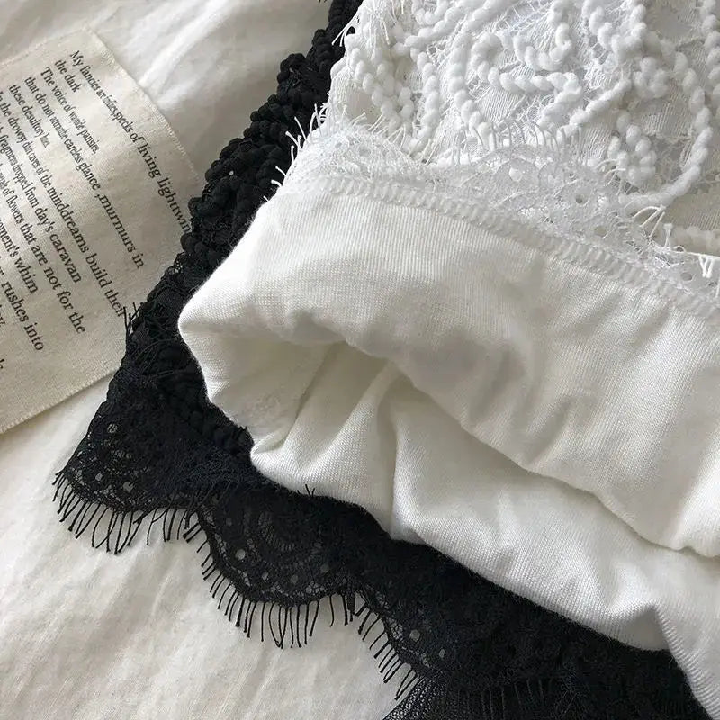 Lace Camis Women Sexy White Camisoles Sleeveless Crop Top Comfort Breathable Outwear Backless Spaghetti Strap Bralette Girl Ins