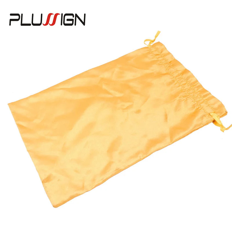 Satin Storage Bags 25*35cm wig storage Satin Wig Bags Black Pink Soft Silk Wig Bag For Hair Wig Packaging Tools
