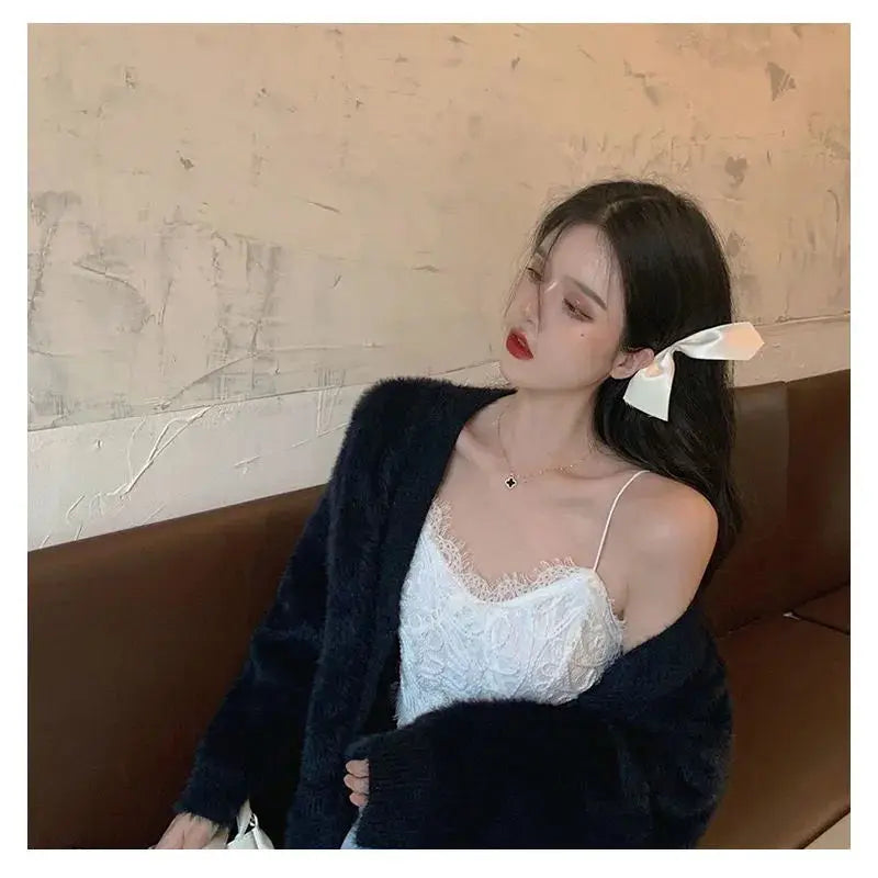 Lace Camis Women Sexy White Camisoles Sleeveless Crop Top Comfort Breathable Outwear Backless Spaghetti Strap Bralette Girl Ins