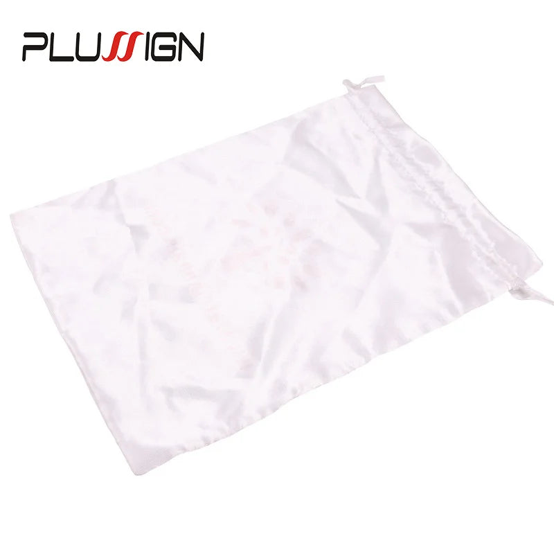 Satin Storage Bags 25*35cm wig storage Satin Wig Bags Black Pink Soft Silk Wig Bag For Hair Wig Packaging Tools