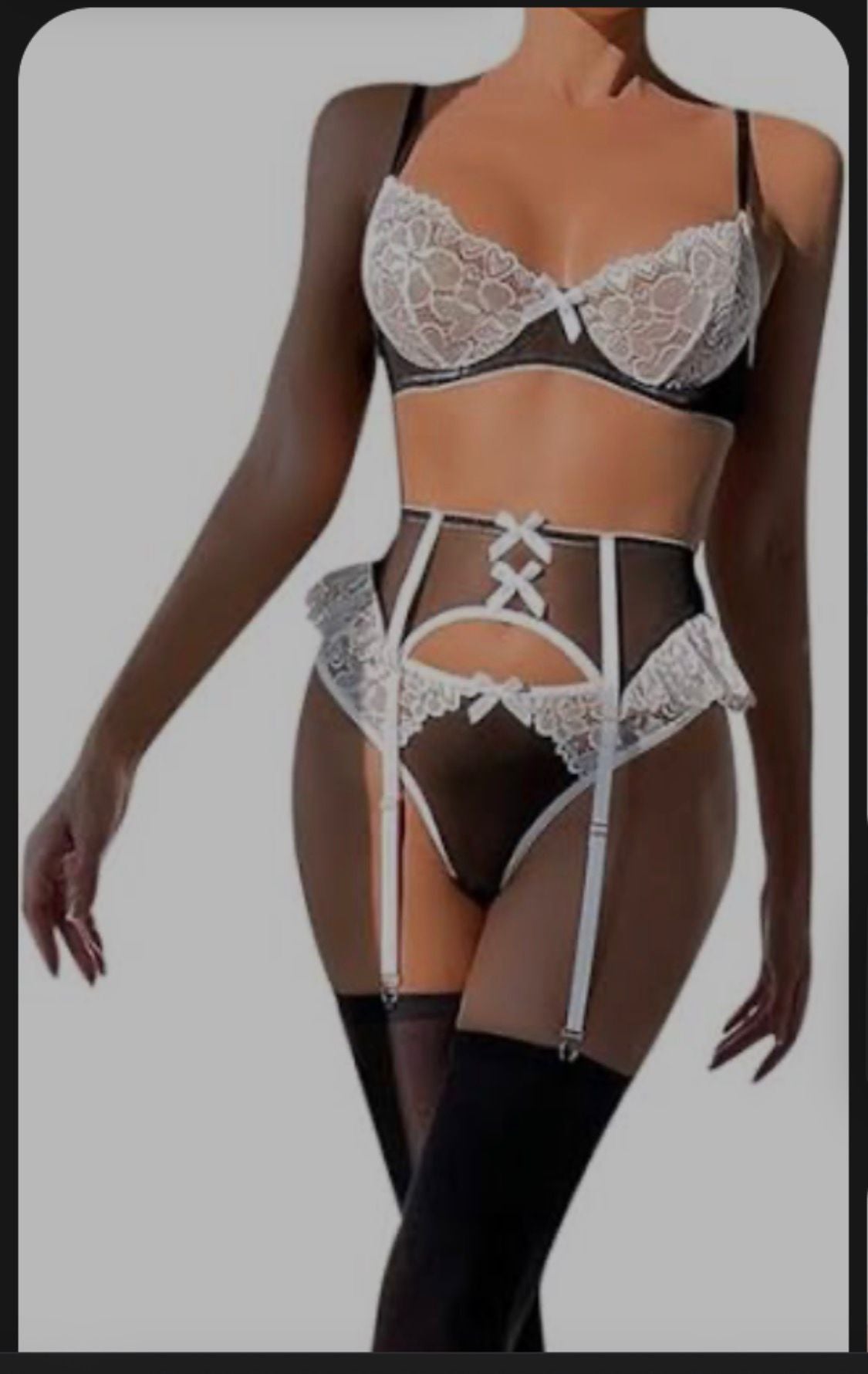 The Midnight Envie | Lace Lingerie & Garter Ensemble Seductress Beauty Boutique Packaging