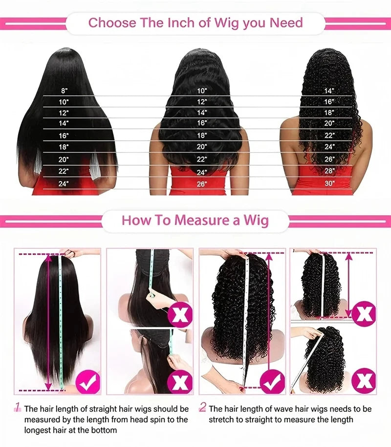 Premium Human Hair 13x4 Lace Frontal Wigs for Women 4inches Wavy Brazilian Remy Pre-Plucked Natural Hairline Ear To Ear Lace Wig