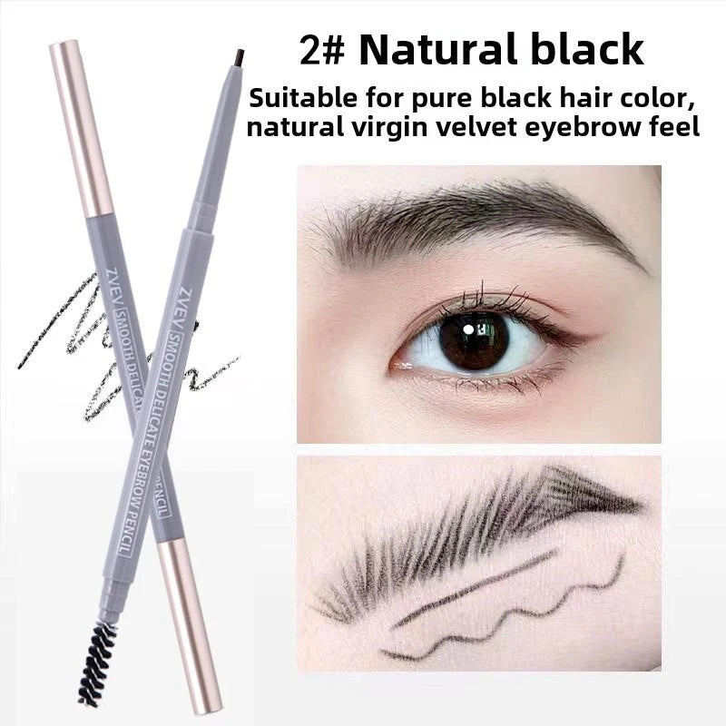 Double-headed eyebrow pencil, long-lasting and non-smudged fine-headed eyebrow pencil for students with exquisite eye makeup