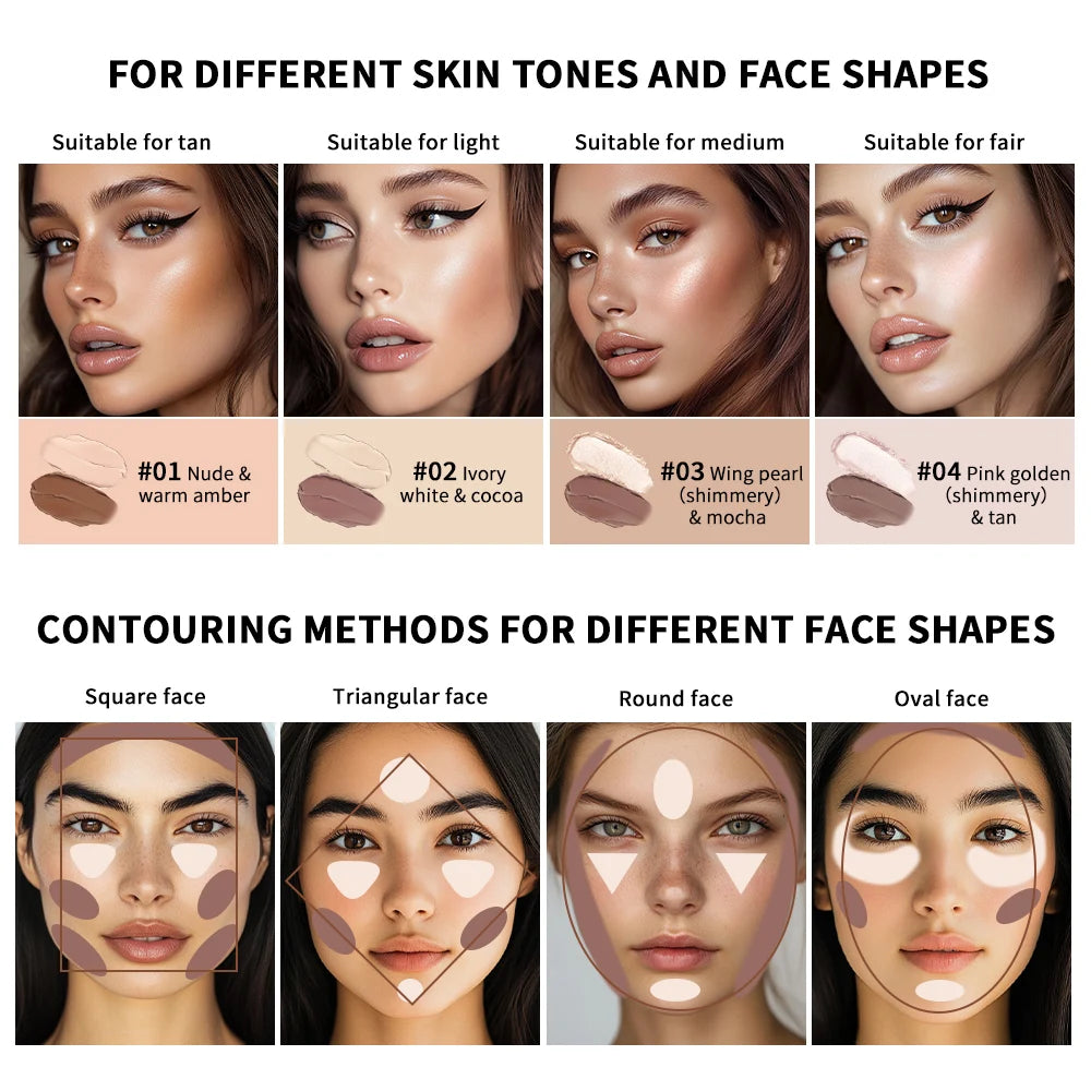 Contouring Stick with Double-headed Multi-use Contour Stick Contouring Foundation Contour Makeup Concealer Stick Pencil Cosmetic