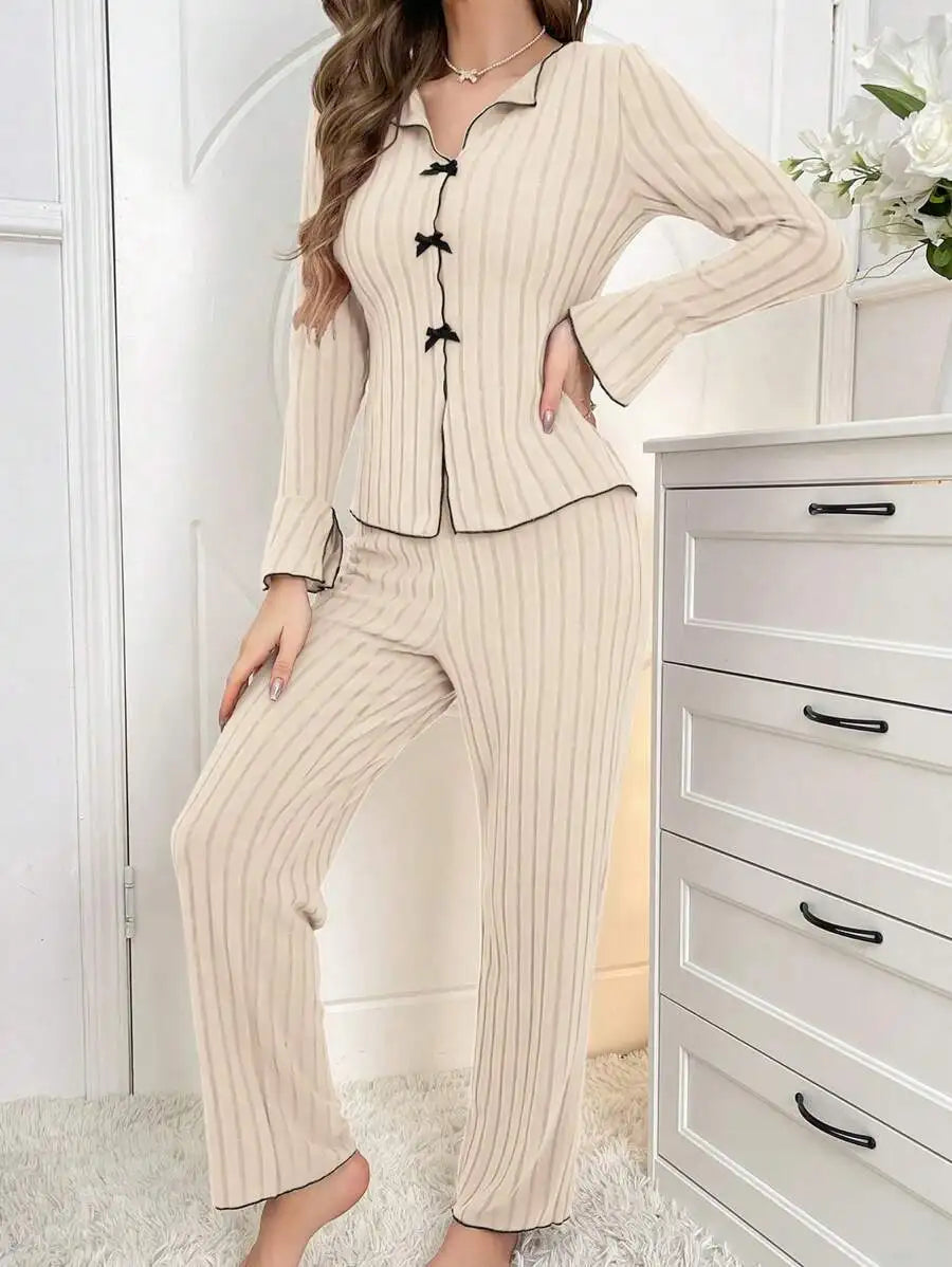 Pajama Set Pantsuit Women's Pajamas Summer Pajamas Long Sleeve Homewear & Casual Wear Women's Pajama Set Women's Loungewear