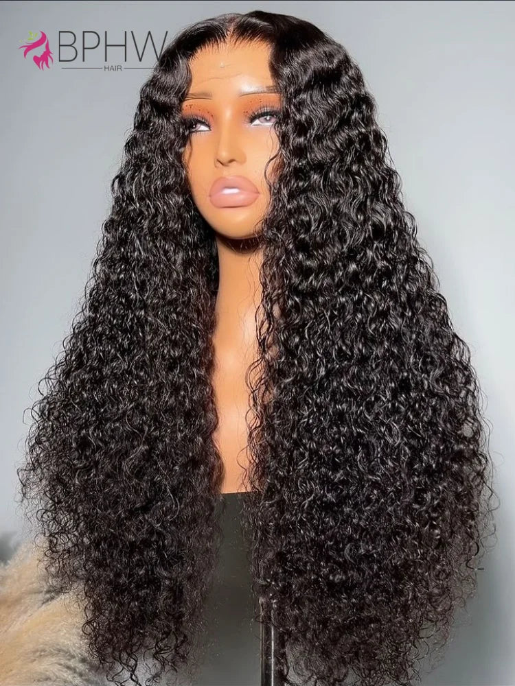 360 Full Lace Front Wig 100% Human Hair Kinky Curly Drawstring Snug Fit Glueless Wig Natural Color Invisible Strap 250 Density