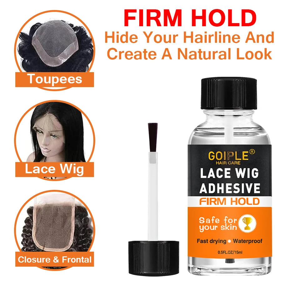 GOIPLE Lace Wig Adhesive Super Firm Hold Safe For Skin Fast Drying Waterproof Glue Invisible Bonding For Natural Hair Perfection