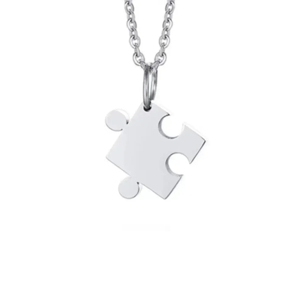 2pcs Couple Lock Key Heart Puzzle I Love You Pendant Couple Necklace Pendants Necklaces for Lovers Valentine's Day Jewelry Gifts