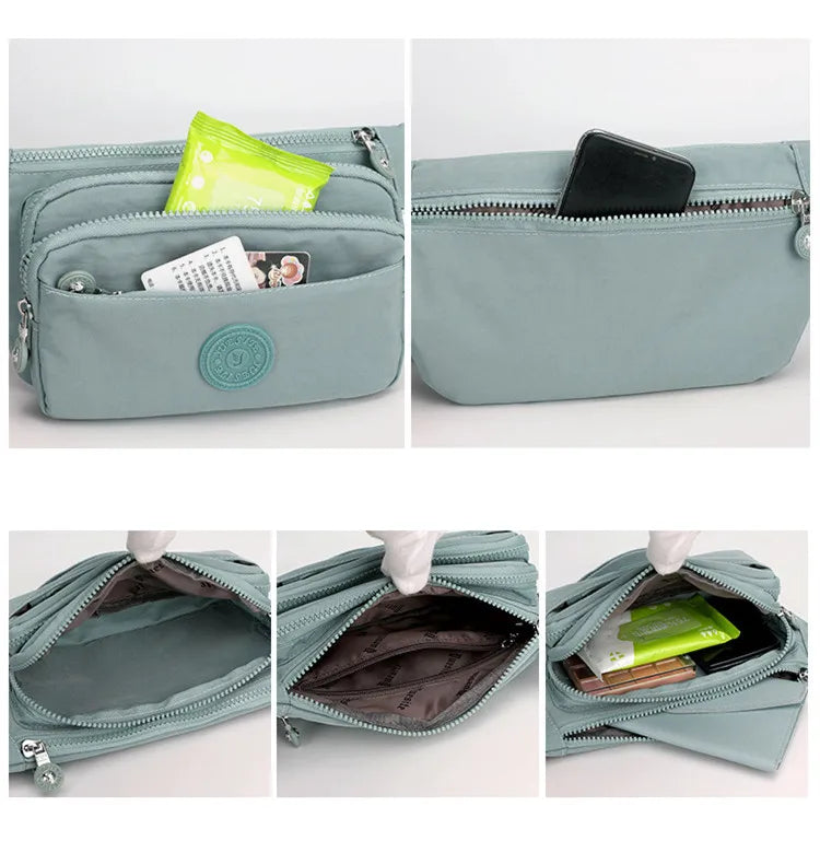 Waist Bags For Women 2024 New Nylon Leisure Solid Color Fanny Pack For Girls Crossbody Chest Bag Belt Waist Packs