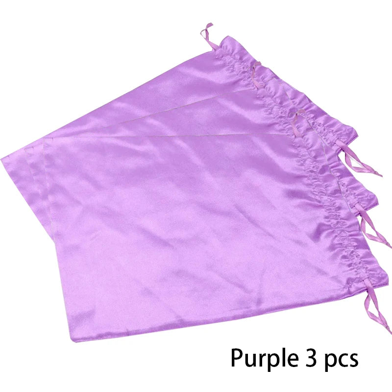 Satin Storage Bags 25*35cm wig storage Satin Wig Bags Black Pink Soft Silk Wig Bag For Hair Wig Packaging Tools