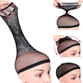 Wig Caps Black Hair Net Adjustable Open-End Wig Cap Elastic Hair Net For Secure Fit Breathable Invisible Wig Liner Accessory