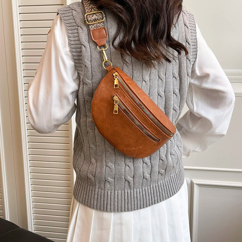 Fashion Simple Waist Bag Woman Chest Pack phone Purse Leather Fanny Pack Luxury Belt Bag 2026 New Ladies Shoulder Crossbody Bags