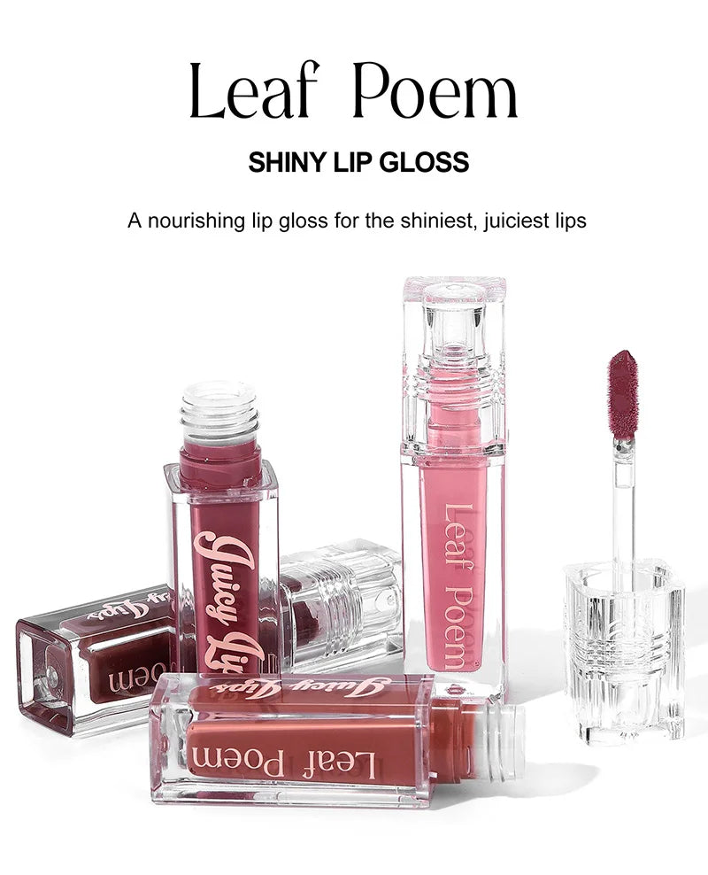 Clear Lip Gloss Makeup Hydrating Pearlescent Glitter Plumping Moisturizing Natural Pink Lip Glaze Reduce Lip Wrinkles Lips Care