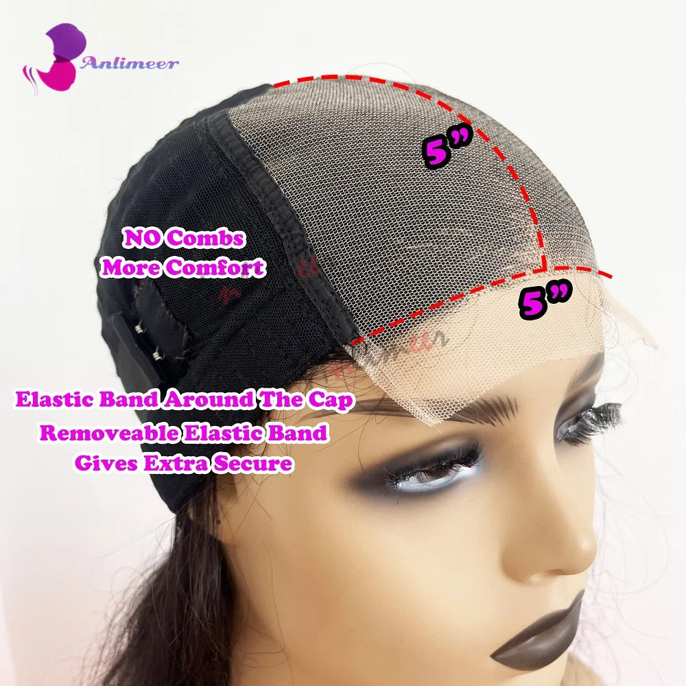 Glueless Full Lace Wigs Natural Wavy Dark Brown Human Hair HD Lace 13x6/360 Wigs With Natural Hairline 5x5 Silk Base Closure Wig