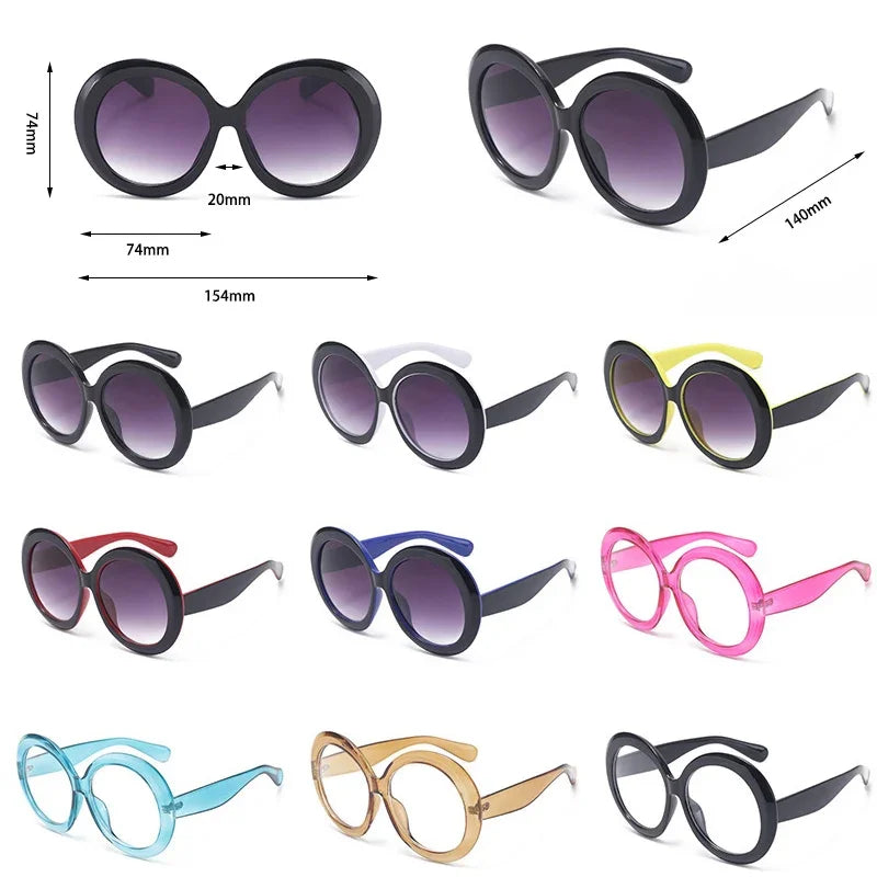 Oversized Round Sunglasses Women Men Luxury Brand Big Frame Sun Glasses Goggles Large Shades Unisex Riding Eyeglasses