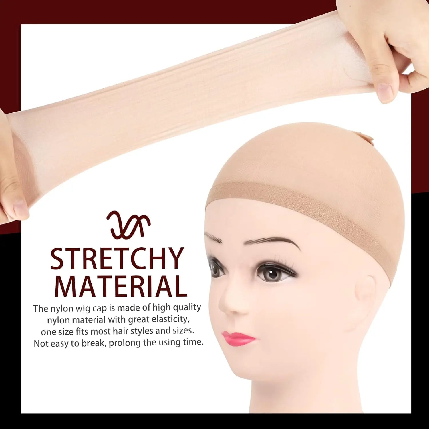 Wig Cap 2PCS Nylon Wig Caps Black Nude Wig Caps for Women Stocking Wig Caps for Halloween Cosplay for Women Men Kids Daily Use