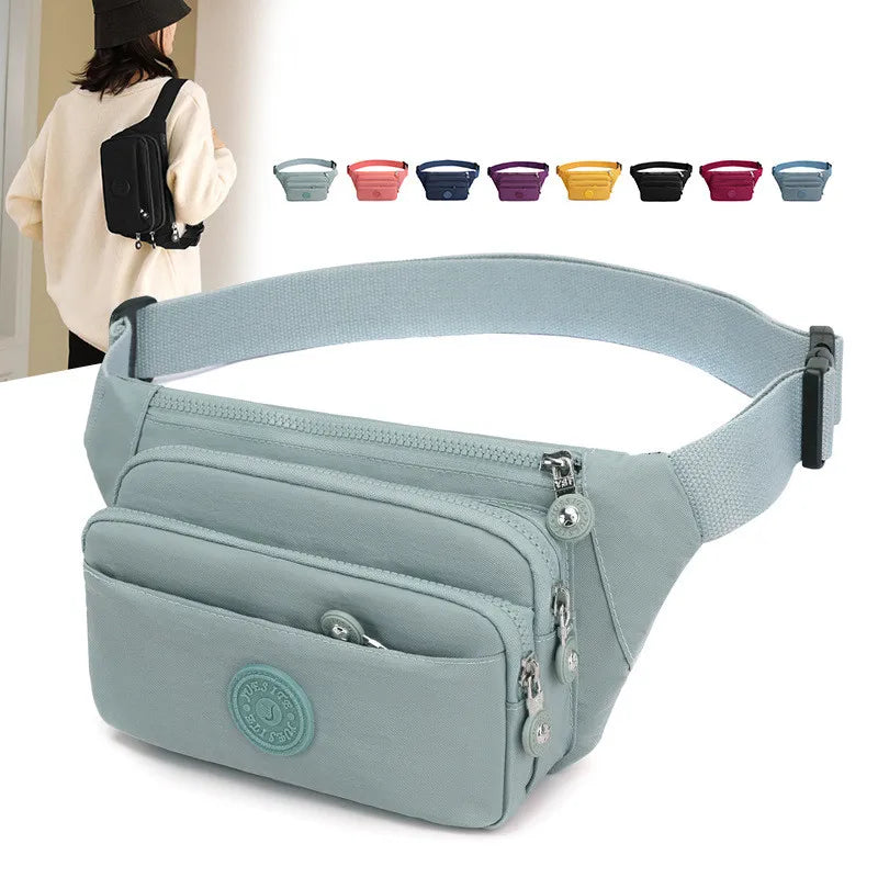Waist Bags For Women 2024 New Nylon Leisure Solid Color Fanny Pack For Girls Crossbody Chest Bag Belt Waist Packs