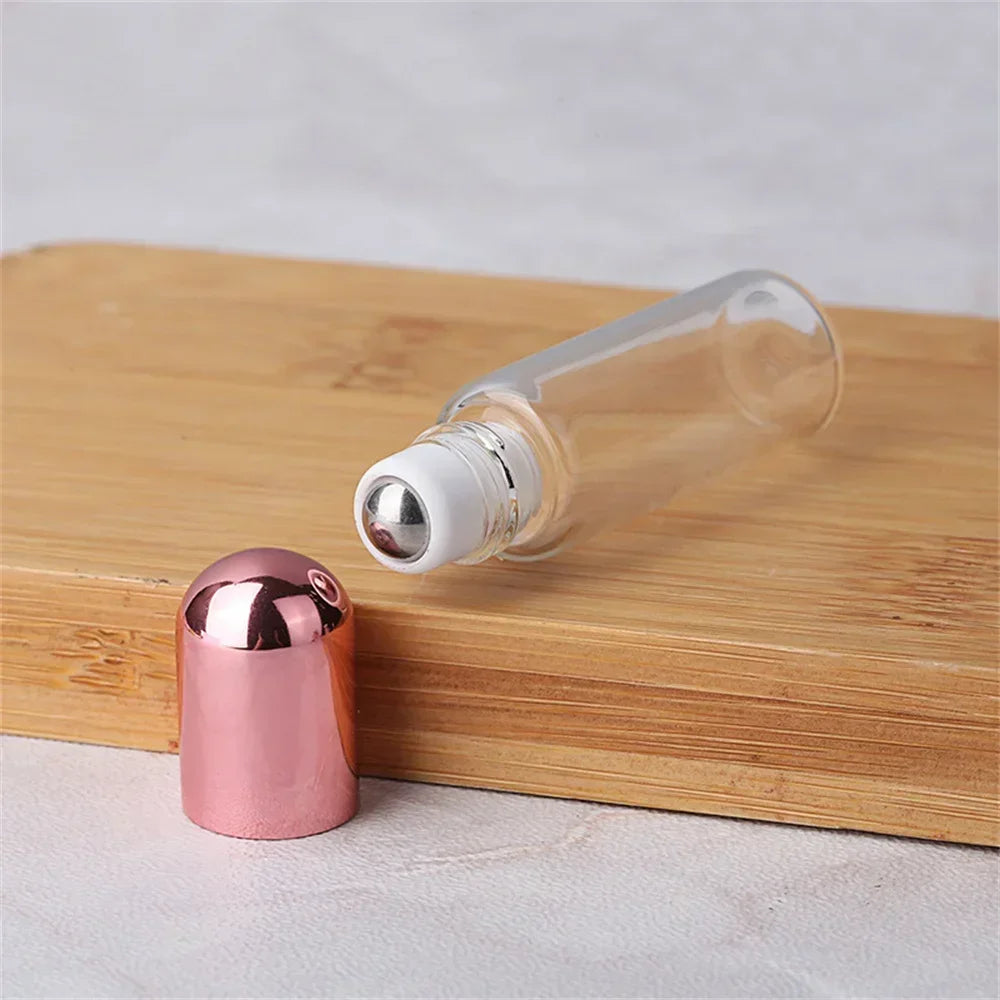 Travel Essentials Glass Roller Bottle Sample Test Perfume Essential Oil Bottle Jars Vials Cosmetic Refillable Bottles For Travel