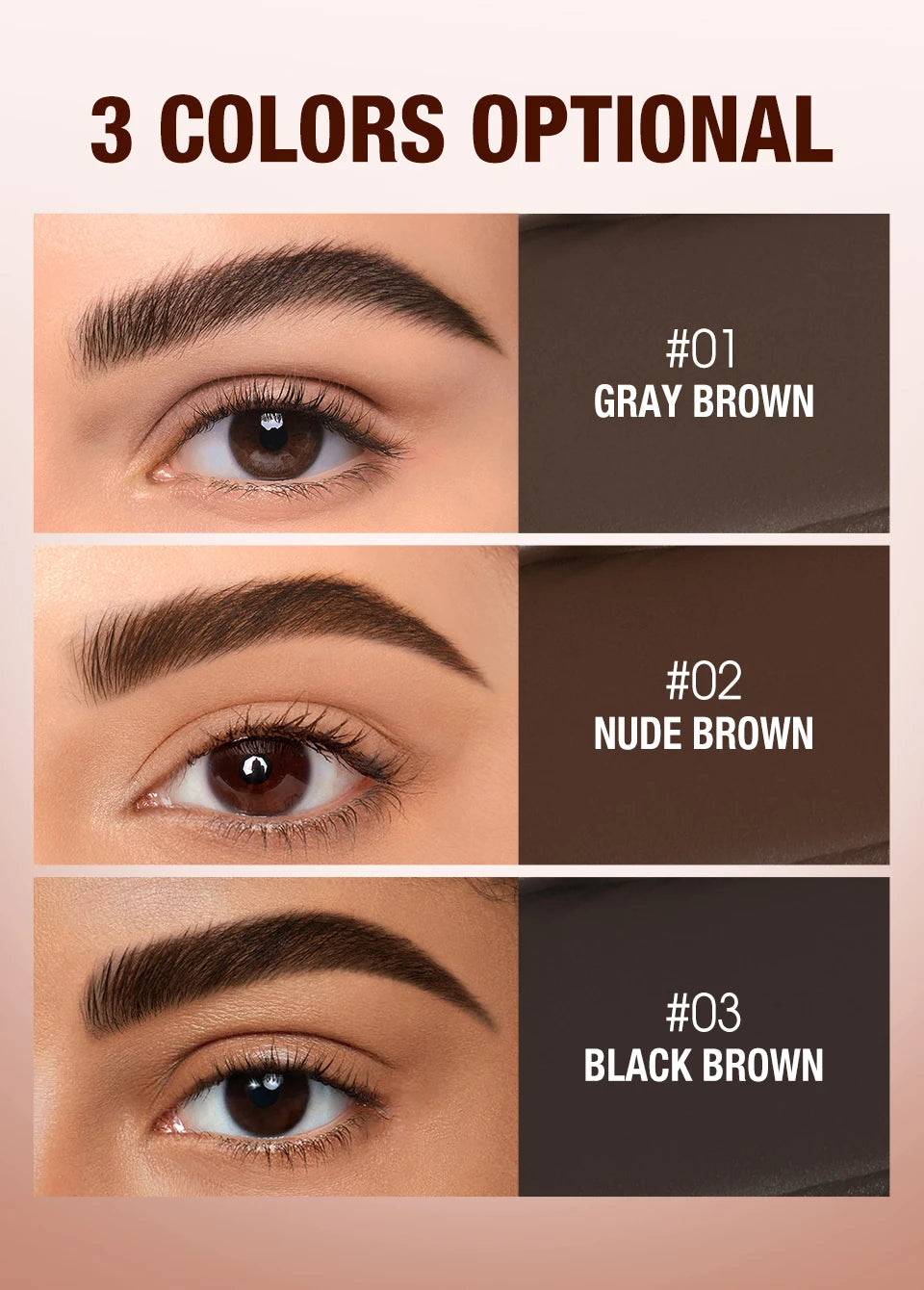 O.TWO.O Eyebrow Pomade 2-in-1 Brow Gel Wax Waterproof Long Lasting Creamy Texture Eye Brow Tint Enhancer Cosmetic Makeup