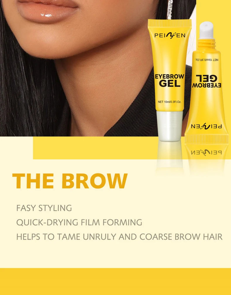3D Eyebrow Gel with Brush Waterproof Quick-drying White Gel Eyebrow Cream Long-Lasting Natural Eyebrows Styling