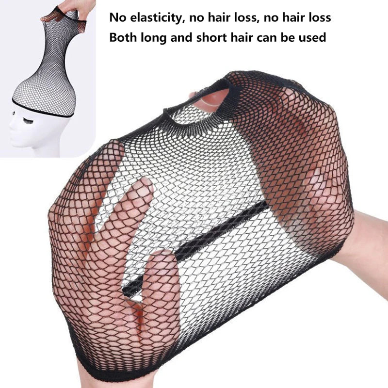 Wig Caps Black Hair Net Adjustable Open-End Wig Cap Elastic Hair Net For Secure Fit Breathable Invisible Wig Liner Accessory