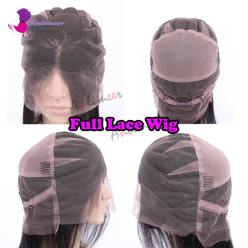 Glueless Full Lace Wigs Natural Wavy Dark Brown Human Hair HD Lace 13x6/360 Wigs With Natural Hairline 5x5 Silk Base Closure Wig